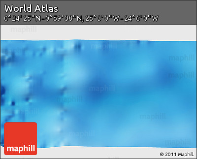 Physical 3D Map of the Area around 0° 42' 2" N, 24° 34' 30" W
