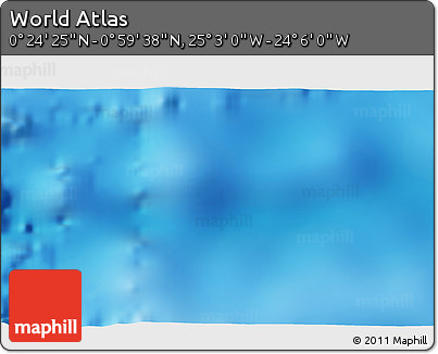 Physical 3D Map of the Area around 0° 42' 2" N, 24° 34' 30" W