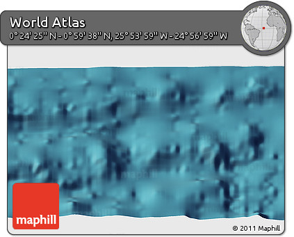 Satellite 3D Map of the Area around 0° 42' 2" N, 25° 25' 29" W