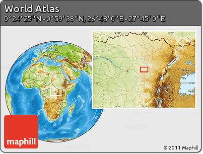 Physical Location Map of the Area around 0° 42' 2" N, 27° 16' 29" E