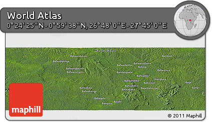 Satellite Panoramic Map of the Area around 0° 42' 2" N, 27° 16' 29" E