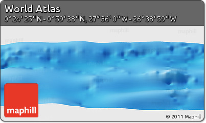 Physical Panoramic Map of the Area around 0° 42' 2" N, 27° 7' 30" W