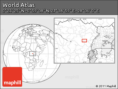 Blank Location Map of the Area around 0° 42' 2" N, 28° 7' 30" E