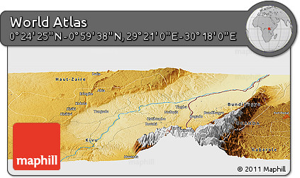 Physical Panoramic Map of the Area around 0° 42' 2" N, 29° 49' 30" E
