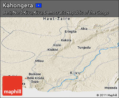 Shaded Relief Panoramic Map of Kahongera