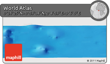 Physical Panoramic Map of the Area around 0° 42' 2" N, 2° 37' 30" E