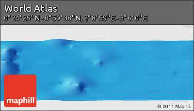 Physical Panoramic Map of the Area around 0° 42' 2" N, 2° 37' 30" E