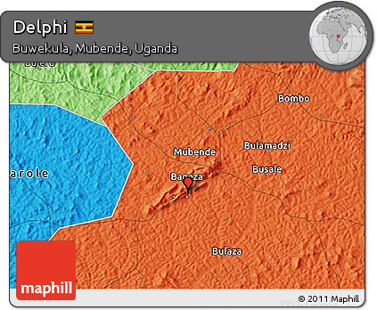 Political 3D Map of Delphi