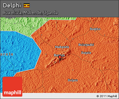 Political 3D Map of Delphi