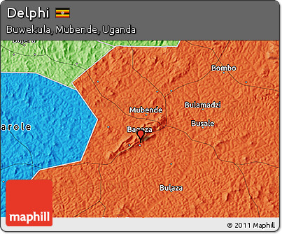 Political 3D Map of Delphi