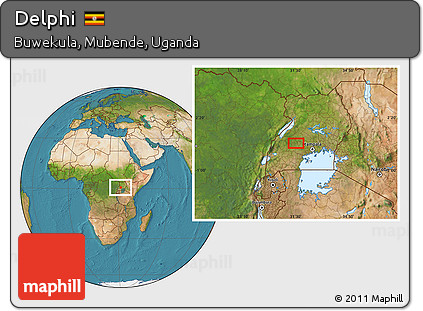 Satellite Location Map of Delphi