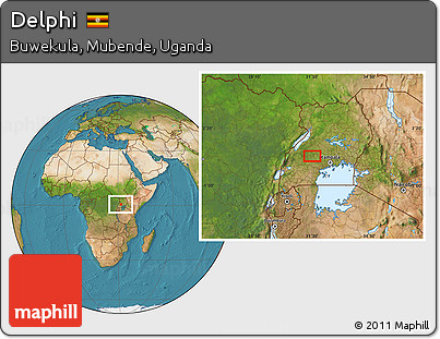 Satellite Location Map of Delphi