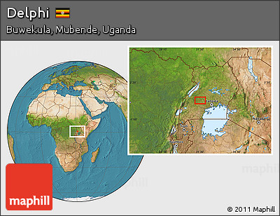 Satellite Location Map of Delphi