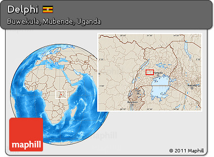 Shaded Relief Location Map of Delphi
