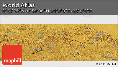 Physical Panoramic Map of the Area around 0° 42' 2" N, 31° 31' 29" E
