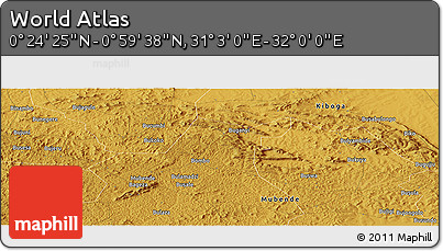 Physical Panoramic Map of the Area around 0° 42' 2" N, 31° 31' 29" E