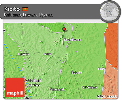 Political 3D Map of Kizito