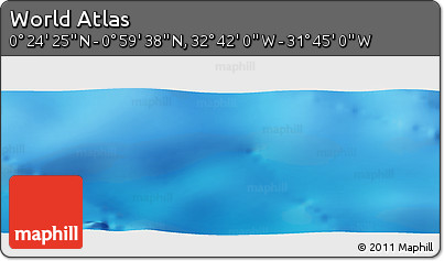 Shaded Relief Panoramic Map of the Area around 0° 42' 2" N, 32° 13' 30" W