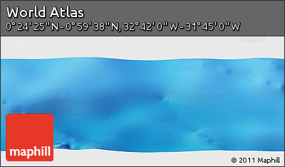 Shaded Relief Panoramic Map of the Area around 0° 42' 2" N, 32° 13' 30" W