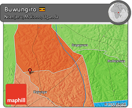 Political 3D Map of Buwungiro