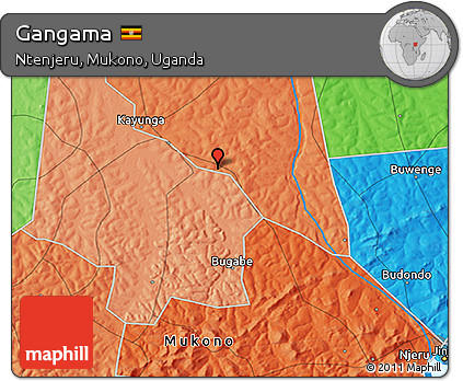 Political 3D Map of Gangama