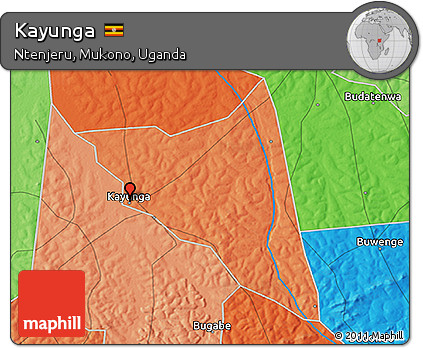 Political 3D Map of Kayunga