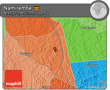 Political 3D Map of Namirembe