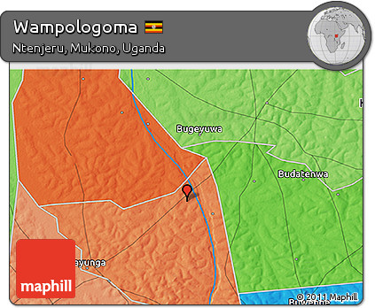 Political 3D Map of Wampologoma