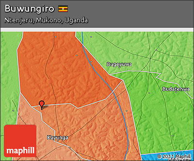 Political 3D Map of Buwungiro