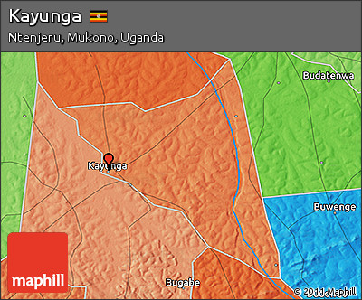 Political 3D Map of Kayunga