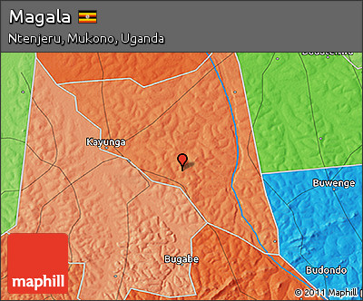 Political 3D Map of Magala