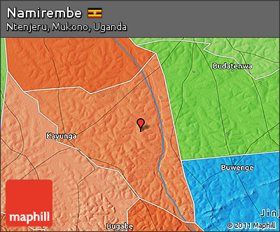 Political 3D Map of Namirembe
