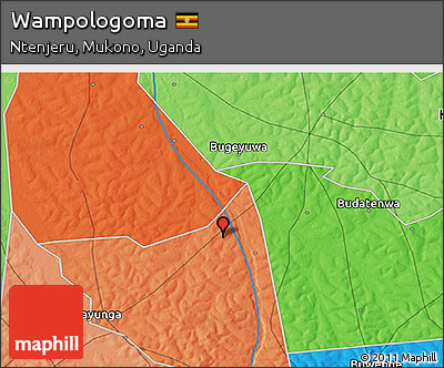 Political 3D Map of Wampologoma