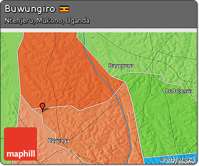 Political 3D Map of Buwungiro