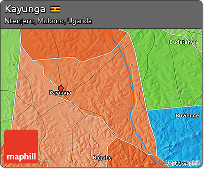 Political 3D Map of Kayunga