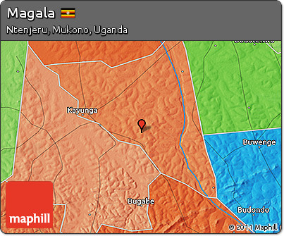 Political 3D Map of Magala