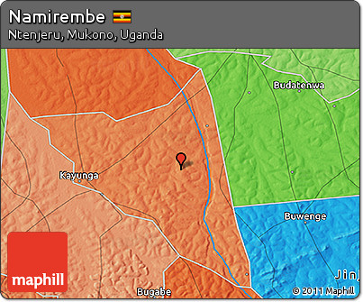 Political 3D Map of Namirembe