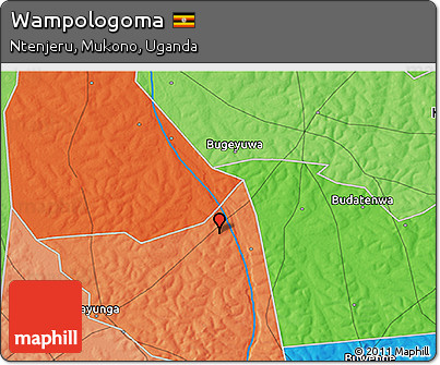 Political 3D Map of Wampologoma