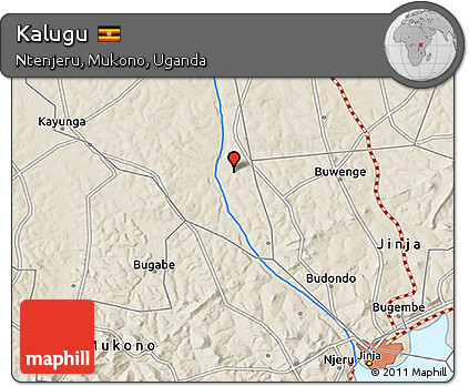 Shaded Relief 3D Map of Kalugu