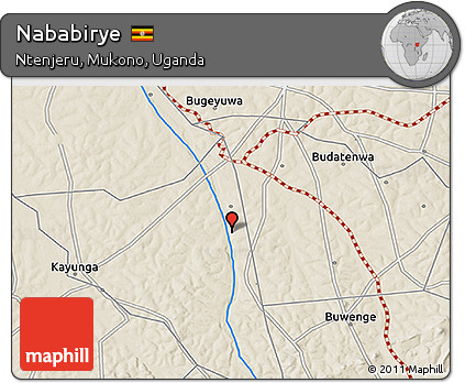 Shaded Relief 3D Map of Nababirye