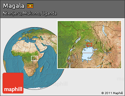 Satellite Location Map of Magala