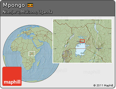 Savanna Style Location Map of Mpongo, hill shading