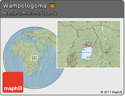 Savanna Style Location Map of Wampologoma, hill shading