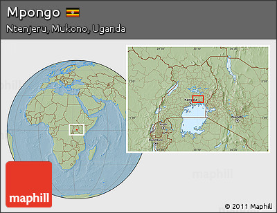 Savanna Style Location Map of Mpongo, hill shading