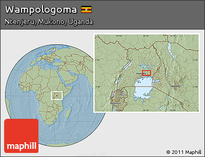Savanna Style Location Map of Wampologoma, hill shading