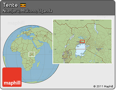 Savanna Style Location Map of Tente