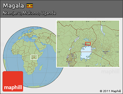 Savanna Style Location Map of Magala