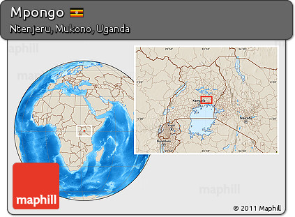 Shaded Relief Location Map of Mpongo