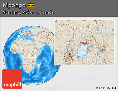 Shaded Relief Location Map of Mpongo