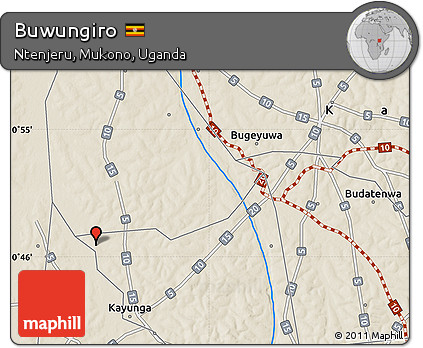 Shaded Relief Map of Buwungiro